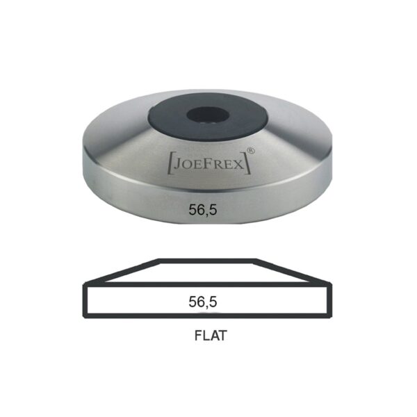 Das flache Tamper Unterteil der Marke JoeFrex mit einem Durchmesser von 56,5mm passt unter alle Tamper von JoeFrex.